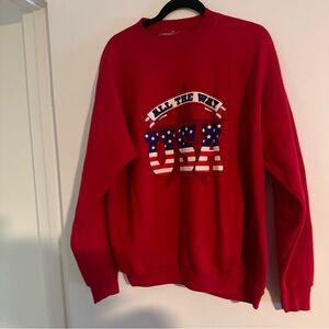 Red USA Graphic Men's Sweater